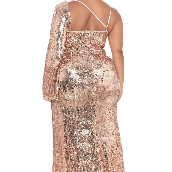 Ball Gown Plus Size Rose Gold Maxi Dress Fashion Nova Dresses Beautiful Rose  Gold Long Dress
